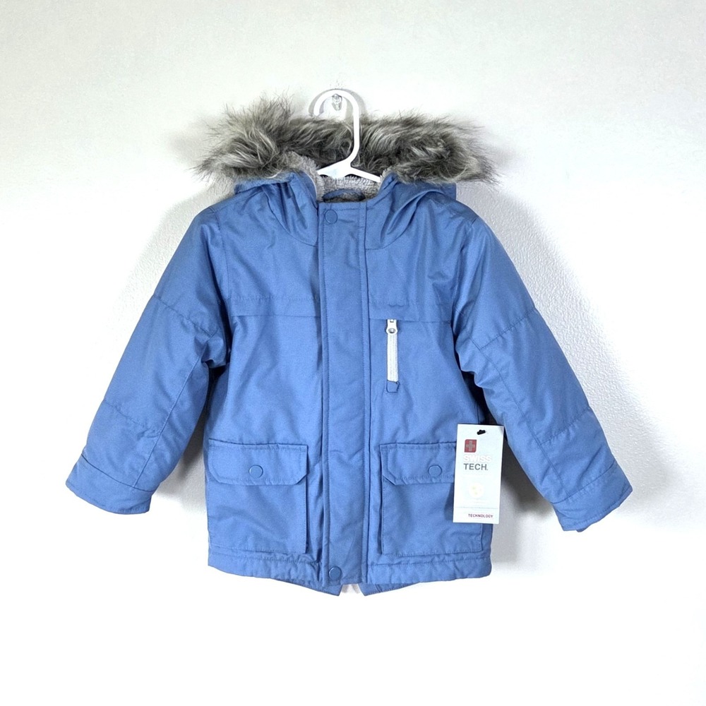 Swiss Tech Toddler Blue Performance Gear Puffer Jacket, Size 3T NWT